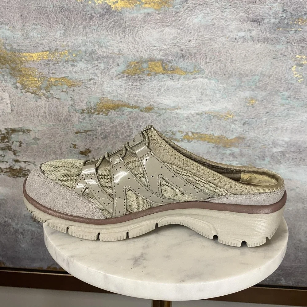 Skechers Relaxed Fit Shoes Womens Size 6 Beige Memory Foam Mule SN 49077 - Picture 6 of 9